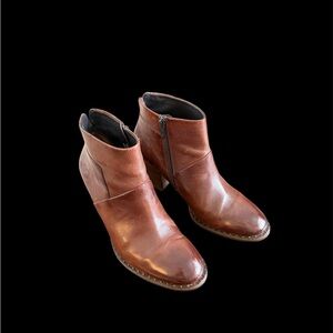 Paul Green Brown Leather Ankle Boots